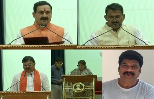 bhopal,Shivraj cabinet ,constituted, Governor ,administered oath, five ministers