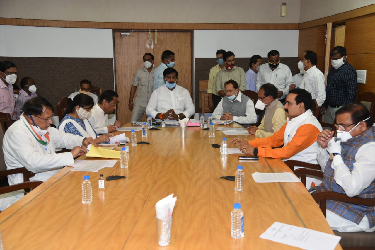 bhopal, All party meeting, held ,proposed session ,MP Assembly