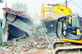 Indore, bulldozer , corporation run, three settlements, illegal construction , demolished goons