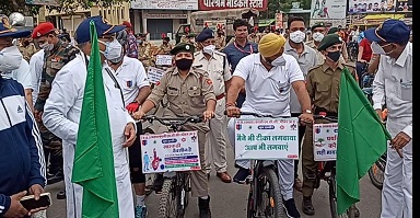 bhopal,Minister for Environment , Vaccination Public Awareness , cycling tour