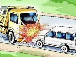 rajgarh, Three killed , truck and car collision