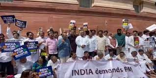 new delhi, Opposition protested , Manipur issue