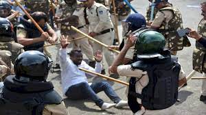 gwalior, NSUI protest, police lathicharged 