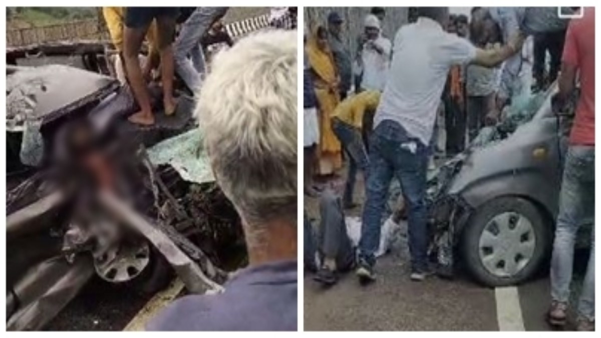 shivpuri, Three killed .car and truck
