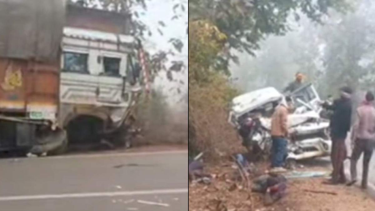 sagar, Horrible road accident  , four youths died  