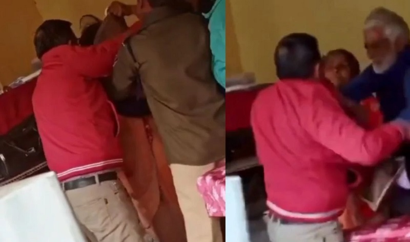 bhind, Clerk slapped woman, tehsil and beat 