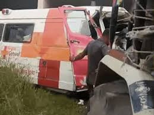 mandsour, Two killed ,ambulance falls  
