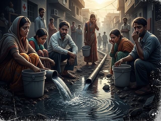 Katni, , Danger ,  contaminated water ,  water contaminated , sewer line