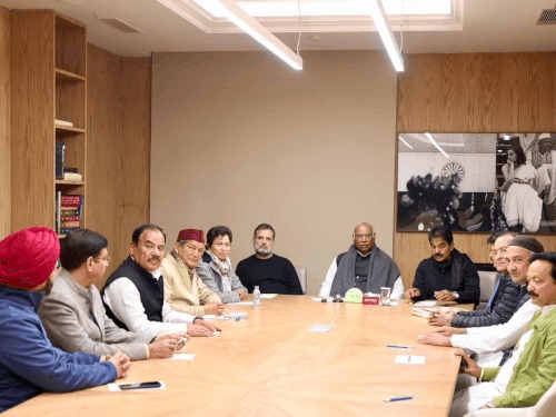 MP Congress ,meeting,presence , Kharge ,Rahul Gandhi, discusses organisation ,ground issues