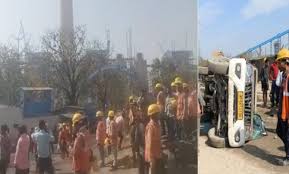   Singrauli, Workers create ,ruckus,Adani Power Plant, , creating chaos
