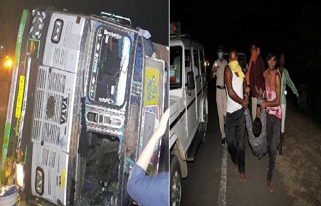 narsihpur, 5 laborers killed ,truck overturning,Madhya Pradesh