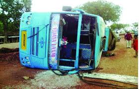 gwalior, Uncontrolled passenger, bus overturns, two dozen passengers injured