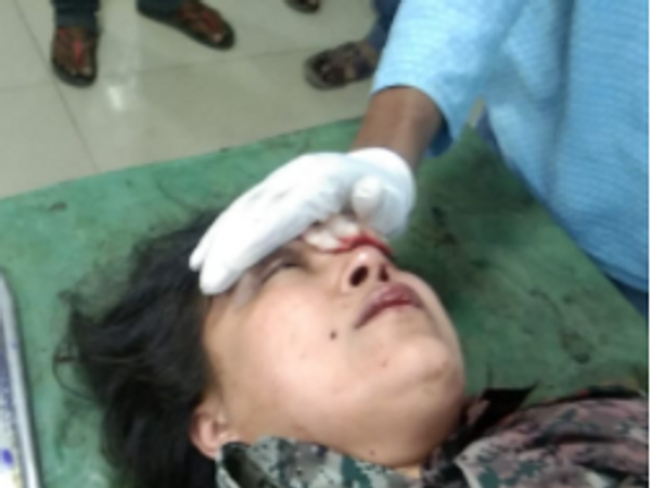 Datia,Chirula police station in-charge,constable injured , road accident