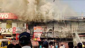 Indore, Medical shops, six shops ,including restaurants ,burnt ashes, one dead