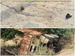 sagar,Truck collides , bike, two including, sarpanch died