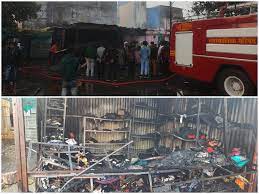 betul,Fire broke, shops located, Mandi premises