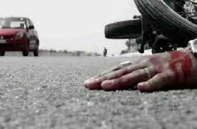 rajgarh,Bike rider killed,collision with government vehicle, another injured